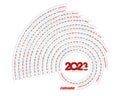 2023 Calendar Happy New Year Circle Design Pattern