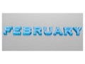 Calendar Header for Winter Month February