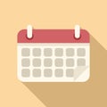 Calendar help icon flat vector. Office support Royalty Free Stock Photo