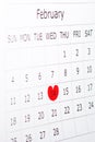 Calendar holiday February 14th