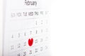 Calendar holiday February 14th Valentine`s day