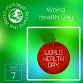 Series calendar. Holidays Around the World. Event of each day of the year. World Health Day. Heart and an apple