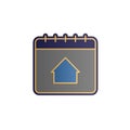Calendar, home color gradient vector icon