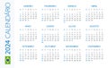 Calendar 2024 Horizontal - illustration. Brazilian version