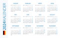 Calendar 2024 Horizontal - illustration. German version Royalty Free Stock Photo