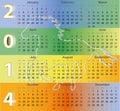 Calendar 2014 with Horse silhouette symbol Royalty Free Stock Photo