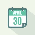 Calendar Icon of 30 April - Vector