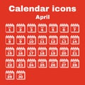 The calendar icon. April symbol. Flat Royalty Free Stock Photo