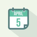 Calendar Icon of 5 April - Vector