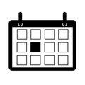 Calendar icon, black symbol for time date or deadline