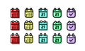 Calendar Icon collection. Set of calendar symbols. Appointment schedule flat icon. calendar icons set. flat calendar design. Royalty Free Stock Photo