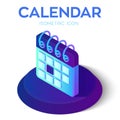 Calendar Icon. 3D Isometric Calendar sign. Created For Mobile, Web, Decor, Print Products, Application. Perfect for web design, ba