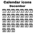 The calendar icon. December symbol. Flat Royalty Free Stock Photo