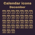 The calendar icon. December symbol. Flat Royalty Free Stock Photo