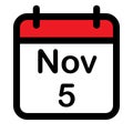 Calendar icon with fifth November