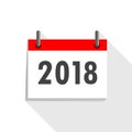 Calendar icon 2018. Vector illustration.