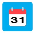 Calendar icon, Flat calendar icon. Vector illustration
