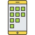 Calendar icon flat vector mobile phone application Royalty Free Stock Photo