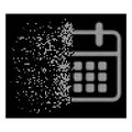 White Dispersed Pixel Halftone Calendar Icon