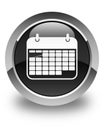 Calendar icon glossy black round button Royalty Free Stock Photo