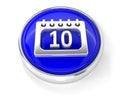 Calendar icon on glossy blue round button Royalty Free Stock Photo