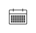 Calendar icon isolated flat design. Mounth reminder. Simple black date symbol