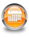 Calendar icon glossy orange round button Royalty Free Stock Photo