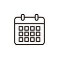 Calendar icon isolated on white background. Calender symbol. Calendar vector icon. Deadline. Date. Time