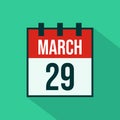 Calendar Icon of 29 March - Vector