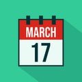 Calendar Icon of 17 March - Vector