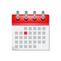 Calendar icon with month time symbol. Flat agenda day reminder event calendar design button