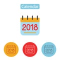 Calendar icon 2018. New year 2018.