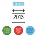 Calendar icon 2018. New year 2018.
