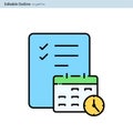 Calendar icon, Schedule icon, Business document, Planning icon, Appointment, Organiser, Project Agenda, Date and Time, Progress re