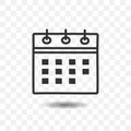 Calendar icon with shadow. Royalty Free Stock Photo