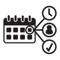 Calendar vector icon, appointment, time management