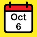 Calendar icon sixth October