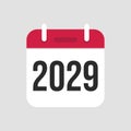 2029 Calendar icon symbol.