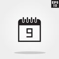 Calendar icon in trendy flat style isolated on grey background. Royalty Free Stock Photo