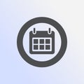 Calendar Icon in trendy flat style isolated on grey background. Calendar symbol for your web site design, logo, app, UI Royalty Free Stock Photo