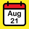 Calendar icon twenty first August