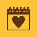 The calendar icon. Valentines day symbol. Royalty Free Stock Photo