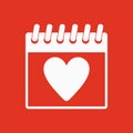 The calendar icon. Valentines day symbol. Royalty Free Stock Photo