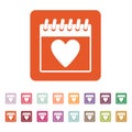 The calendar icon. Valentines day symbol. Royalty Free Stock Photo