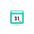 Calendar icon. Vector illustration. 31 days in December Royalty Free Stock Photo