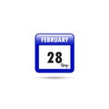 Calendar icon. Vector illustration. 28 days in February Royalty Free Stock Photo