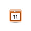 Calendar icon. Vector illustration. 31 days in July Royalty Free Stock Photo