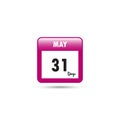 Calendar icon. Vector illustration. 31 days in May Royalty Free Stock Photo