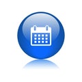 Calendar icon web button round Royalty Free Stock Photo