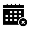 Calendar vector glyph flat icon Royalty Free Stock Photo